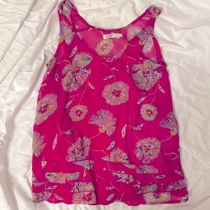 Hot pink floral tank w/ cami